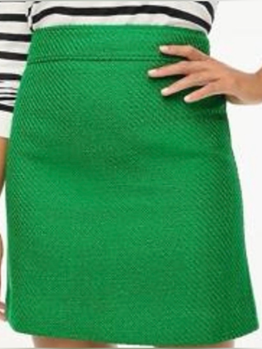 J. CREW FACTORY 0 Tweed A-line Picnic Tweed skirt in bright green